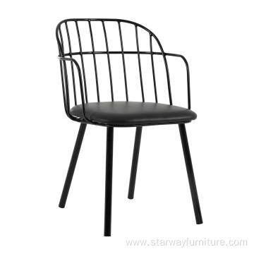 metal chair leather cushion dining chair for restaurant